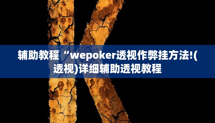 开挂辅助工具“wepoker德州透视辅助软件!(透视)详细辅助透视教程
