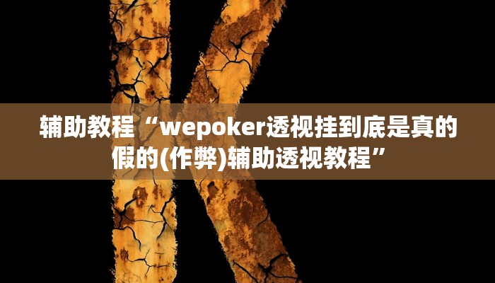 辅助教程“wepoker透视挂到底是真的假的(作弊)辅助透视教程”