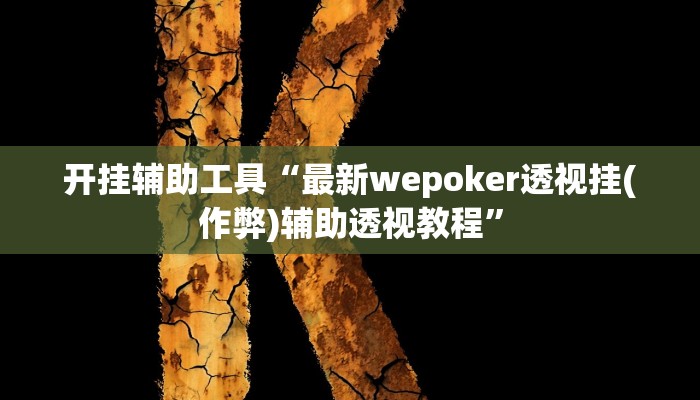 开挂辅助工具“最新wepoker透视挂(作弊)辅助透视教程”