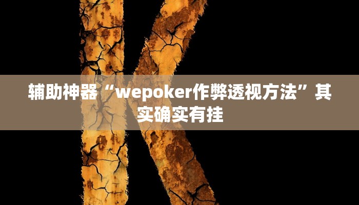 辅助神器“wepoker作弊透视方法”其实确实有挂