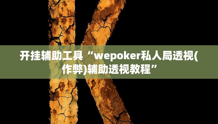 开挂辅助工具“wepoker私人局透视(作弊)辅助透视教程”