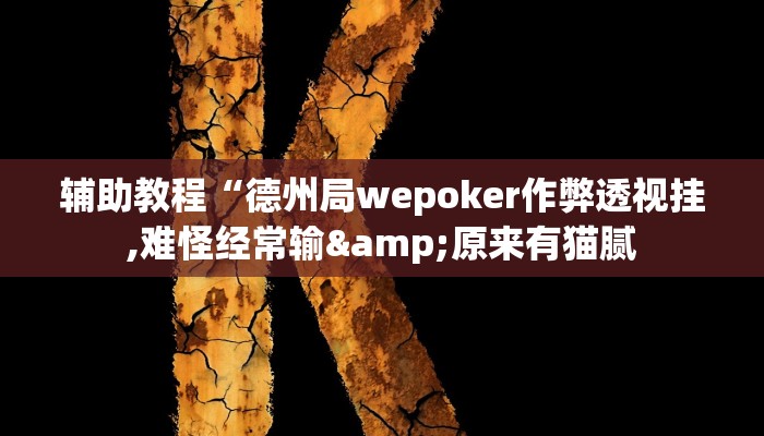 辅助教程“德州局wepoker作弊透视挂,难怪经常输&原来有猫腻