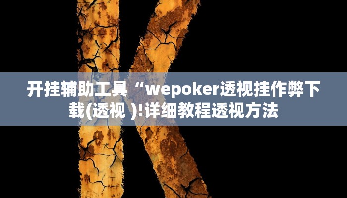 开挂辅助工具“wepoker透视挂作弊下载(透视 )!详细教程透视方法