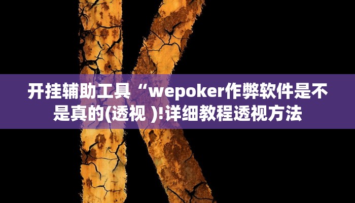 开挂辅助工具“wepoker作弊软件是不是真的(透视 )!详细教程透视方法