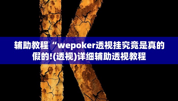 辅助教程“wepoker透视挂究竟是真的假的!(透视)详细辅助透视教程