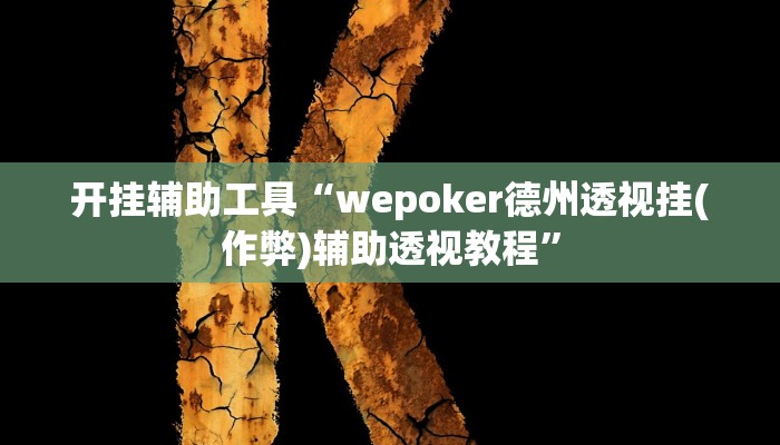开挂辅助工具“wepoker德州透视挂(作弊)辅助透视教程”