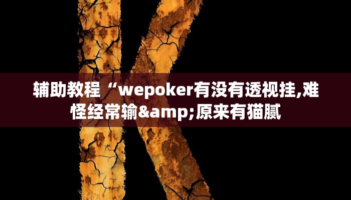 开挂辅助工具“wepoker德州局透视挂教程,难怪经常输&原来有猫腻