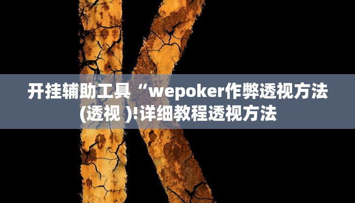开挂辅助工具“wepoker作弊透视方法(透视 )!详细教程透视方法