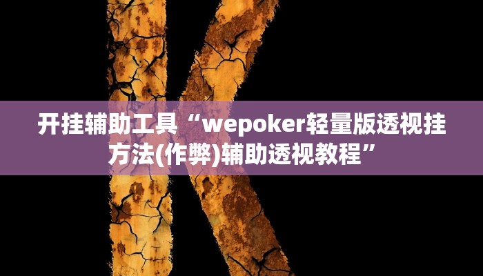 开挂辅助工具“wepoker轻量版透视挂方法(作弊)辅助透视教程”