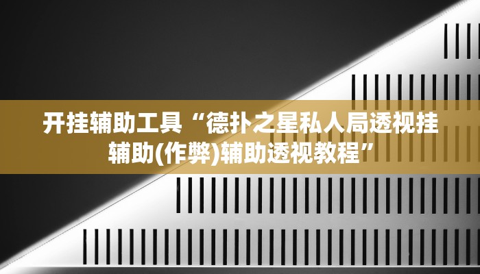 开挂辅助工具“德扑之星私人局透视挂辅助(作弊)辅助透视教程”