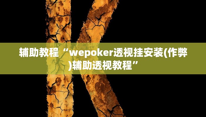 辅助教程“wepoker透视挂安装(作弊)辅助透视教程”
