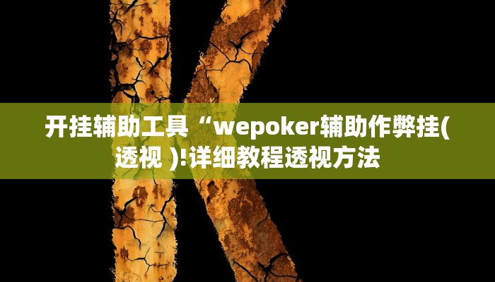 开挂辅助工具“wepoker辅助作弊挂(透视 )!详细教程透视方法