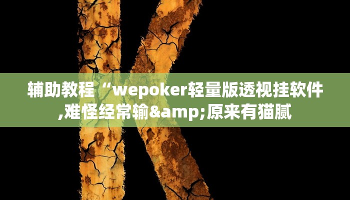 辅助教程“wepoker轻量版透视挂软件,难怪经常输&原来有猫腻