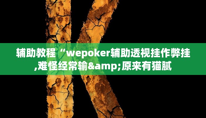 辅助教程“wepoker辅助透视挂作弊挂,难怪经常输&原来有猫腻