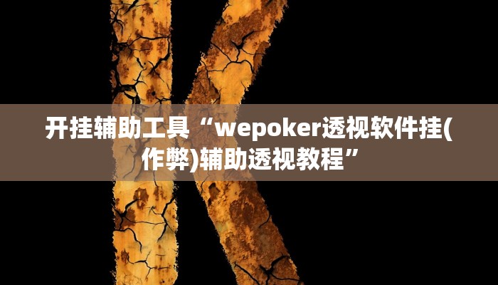 开挂辅助工具“wepoker透视软件挂(作弊)辅助透视教程”