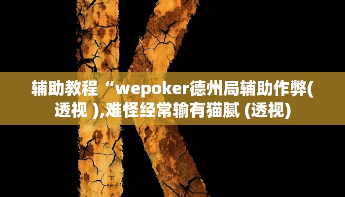 教程辅助“沐沐福建麻将确实真的有挂”其实确实有挂