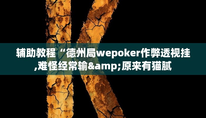 开挂辅助工具“wepoker透视挂使用教程,难怪经常输&原来有猫腻