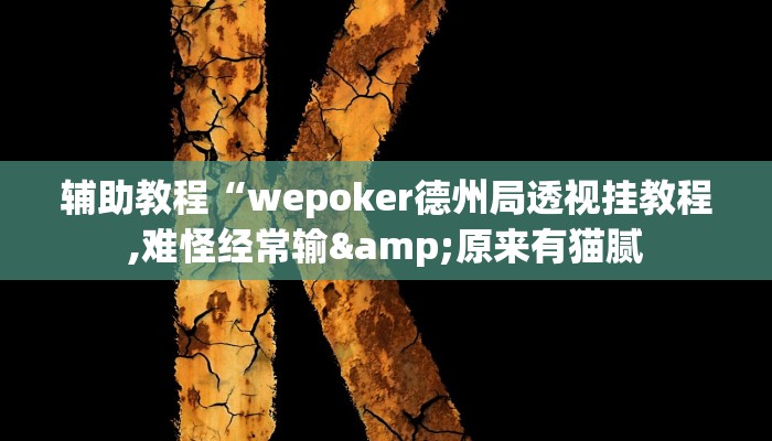 辅助教程“wepoker德州局透视挂教程,难怪经常输&原来有猫腻