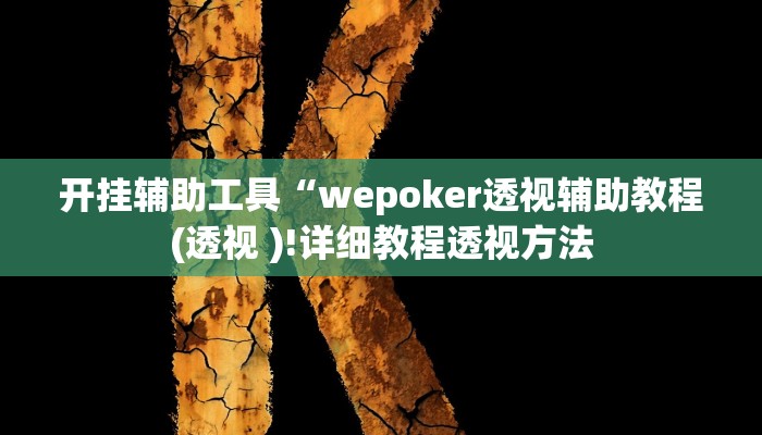 开挂辅助工具“wepoker透视辅助教程(透视 )!详细教程透视方法
