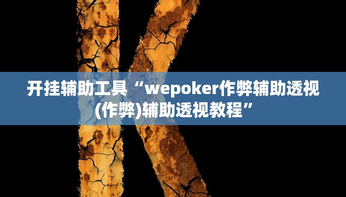 开挂辅助工具“wepoker作弊辅助透视(作弊)辅助透视教程”