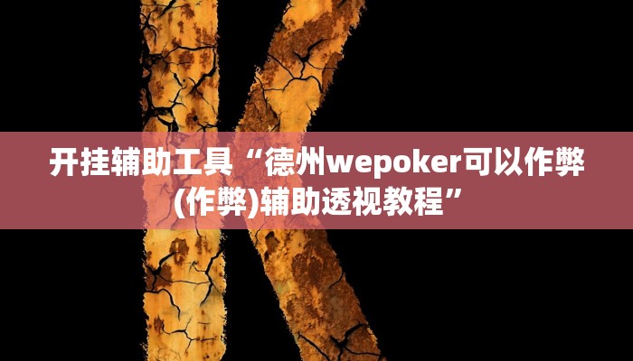 开挂辅助工具“德州wepoker可以作弊(作弊)辅助透视教程”