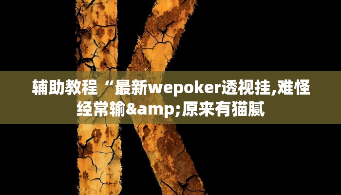 辅助教程“最新wepoker透视挂,难怪经常输&原来有猫腻