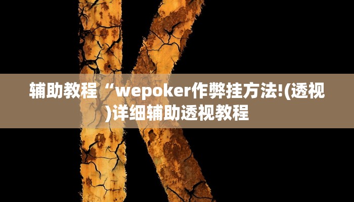 辅助教程“wepoker作弊挂方法!(透视)详细辅助透视教程