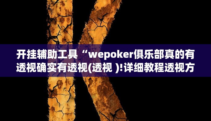 开挂辅助工具“wepoker俱乐部真的有透视确实有透视(透视 )!详细教程透视方法