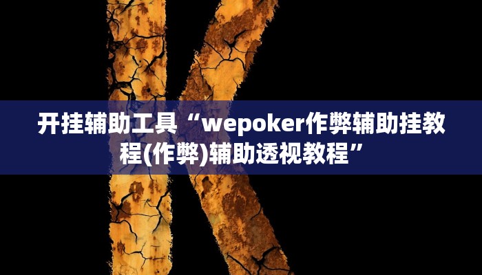 开挂辅助工具“wepoker作弊辅助挂教程(作弊)辅助透视教程”