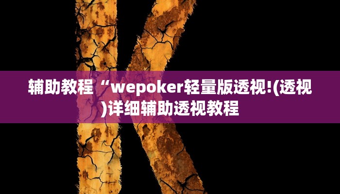 开挂辅助工具“wepoker透视挂真的么,难怪经常输&原来有猫腻