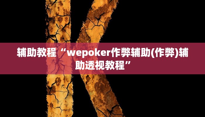 辅助神器“wepoker开挂透视辅助软件”开挂详细教程