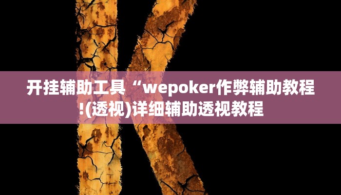 开挂辅助工具“wepoker作弊辅助教程!(透视)详细辅助透视教程