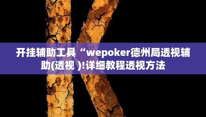开挂辅助工具“wepoker德州局透视辅助(透视 )!详细教程透视方法