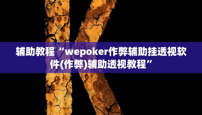 辅助教程“wepoker作弊辅助挂透视软件(作弊)辅助透视教程”