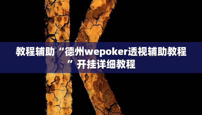 教程辅助“德州wepoker透视辅助教程”开挂详细教程