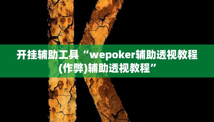开挂辅助工具“wepoker辅助透视教程(作弊)辅助透视教程”
