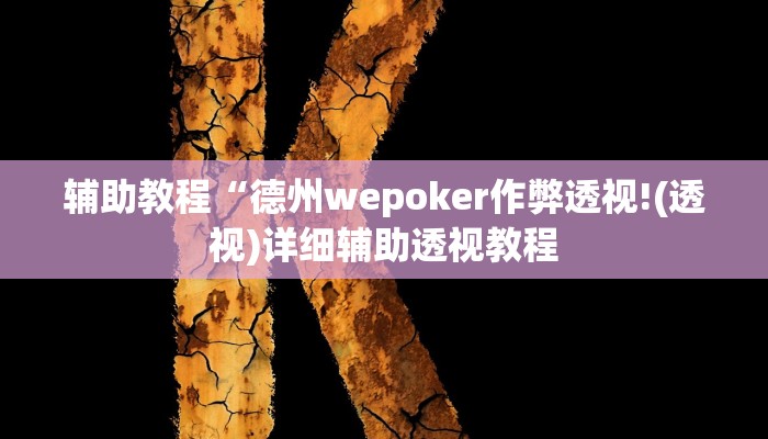 辅助教程“德州wepoker作弊透视!(透视)详细辅助透视教程