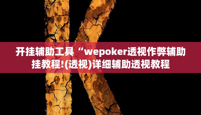 开挂辅助工具“wepoker透视作弊辅助挂教程!(透视)详细辅助透视教程