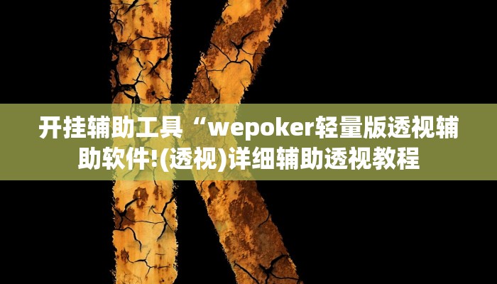 开挂辅助工具“wepoker轻量版透视辅助软件!(透视)详细辅助透视教程