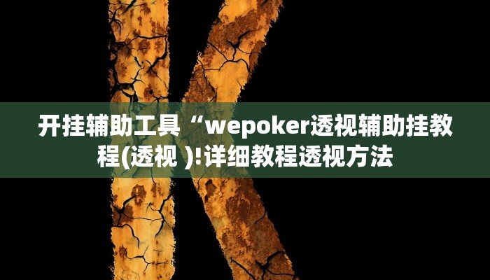 开挂辅助工具“wepoker透视辅助挂教程(透视 )!详细教程透视方法