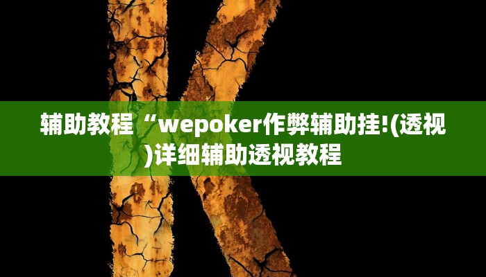 辅助教程“wepoker作弊辅助挂!(透视)详细辅助透视教程