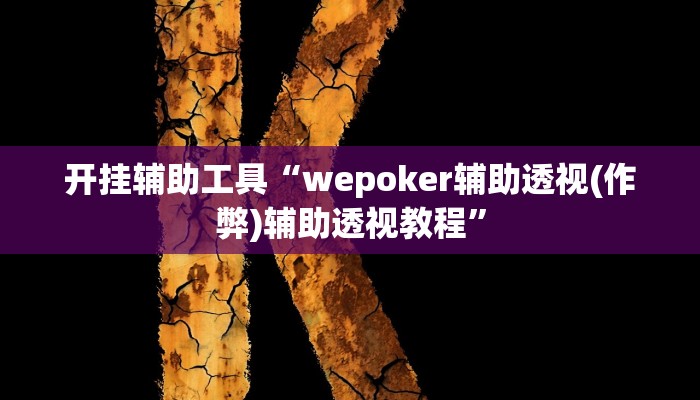 开挂辅助工具“wepoker辅助透视(作弊)辅助透视教程”
