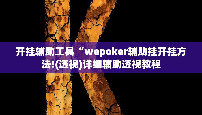 开挂辅助工具“wepoker辅助挂开挂方法!(透视)详细辅助透视教程