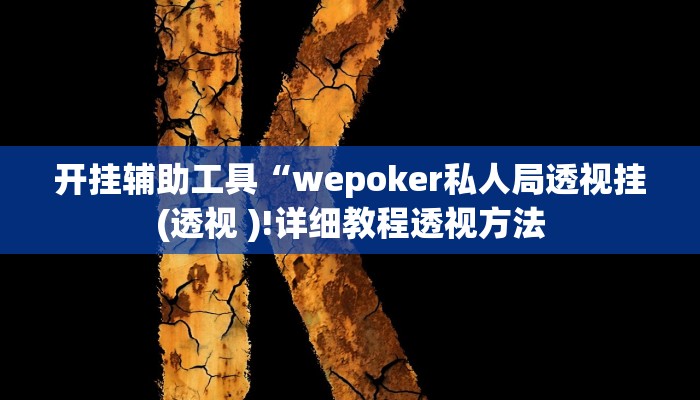 开挂辅助工具“wepoker私人局透视挂(透视 )!详细教程透视方法