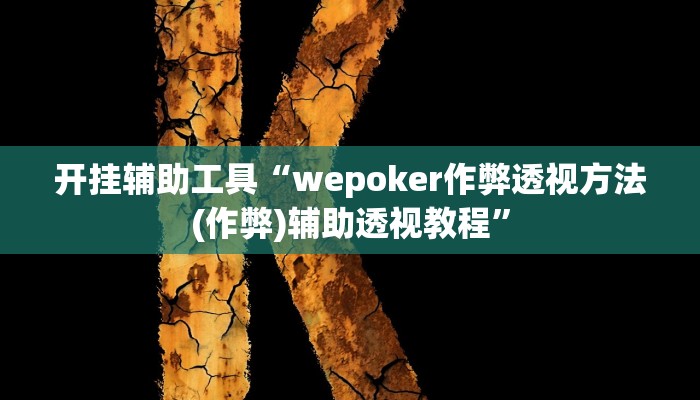 开挂辅助工具“wepoker作弊透视方法(作弊)辅助透视教程”