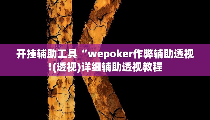 开挂辅助工具“wepoker作弊辅助透视!(透视)详细辅助透视教程