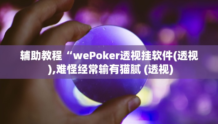 辅助教程“wePoker透视挂软件(透视 ),难怪经常输有猫腻 (透视)
