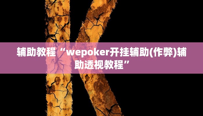 辅助教程“wepoker开挂辅助(作弊)辅助透视教程”