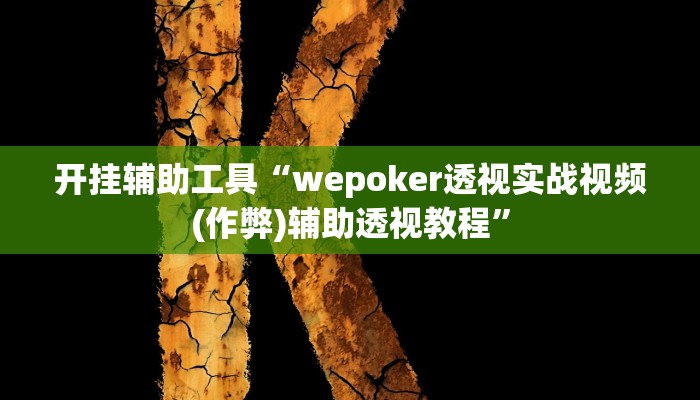 开挂辅助工具“wepoker透视实战视频(作弊)辅助透视教程”