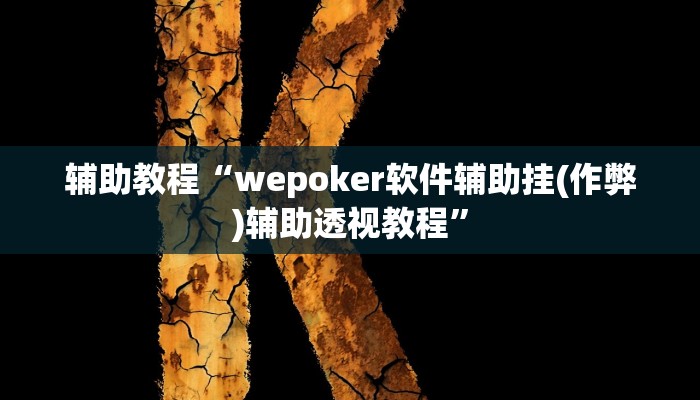 辅助教程“wepoker软件辅助挂(作弊)辅助透视教程”